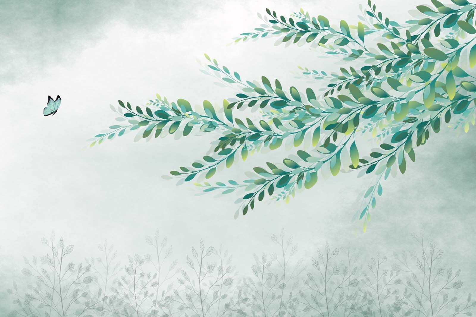 u27382p - Зелене листя на гілці - tegory