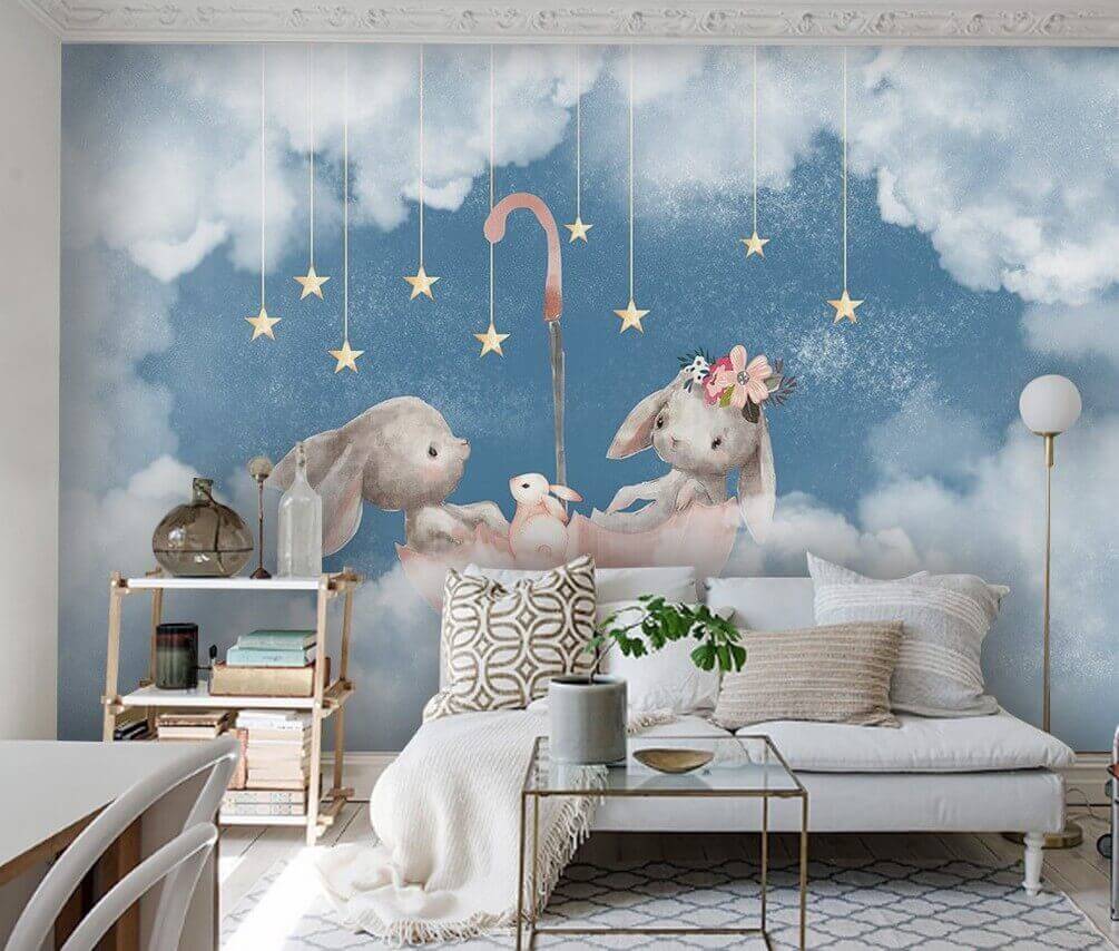 u24538pir3 - Два кролики під рожевою парасолькою - tegory