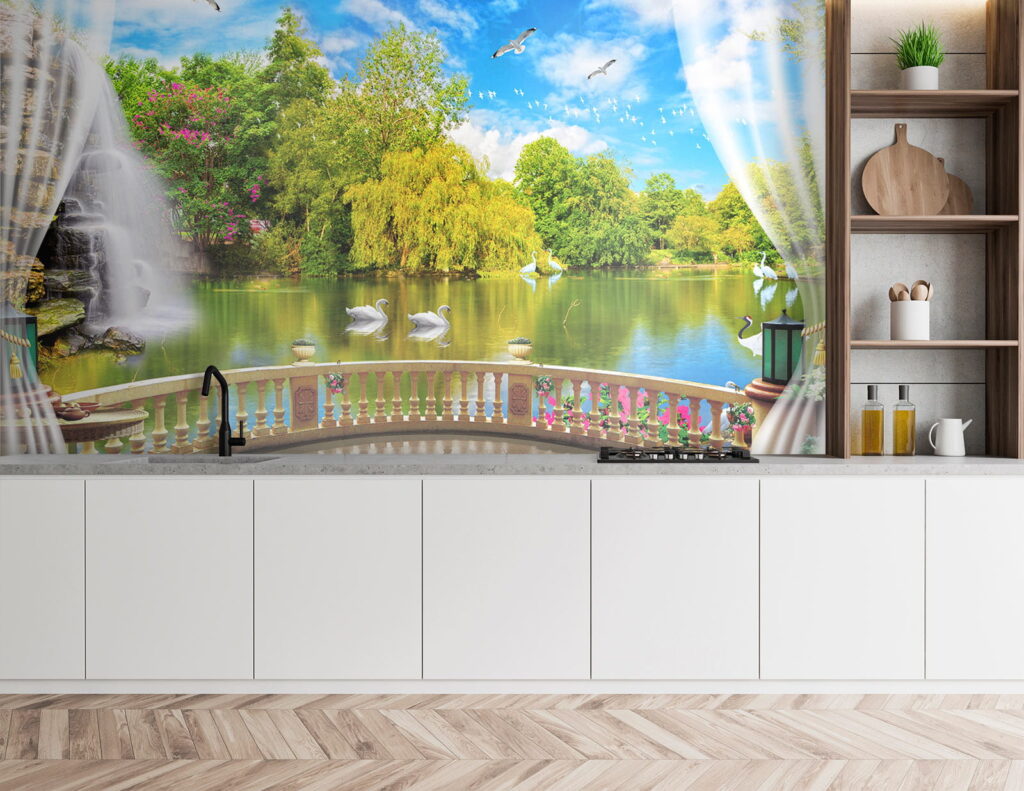 Вид на ставок з птахами та деревами u18753pik4 1024x791 - Вид на ставок з птахами та деревами - tegory