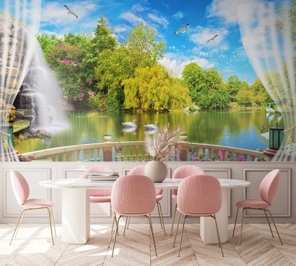 Вид на ставок з птахами та деревами u18753pik1 1024x922 - Вид на ставок з птахами та деревами - tegory