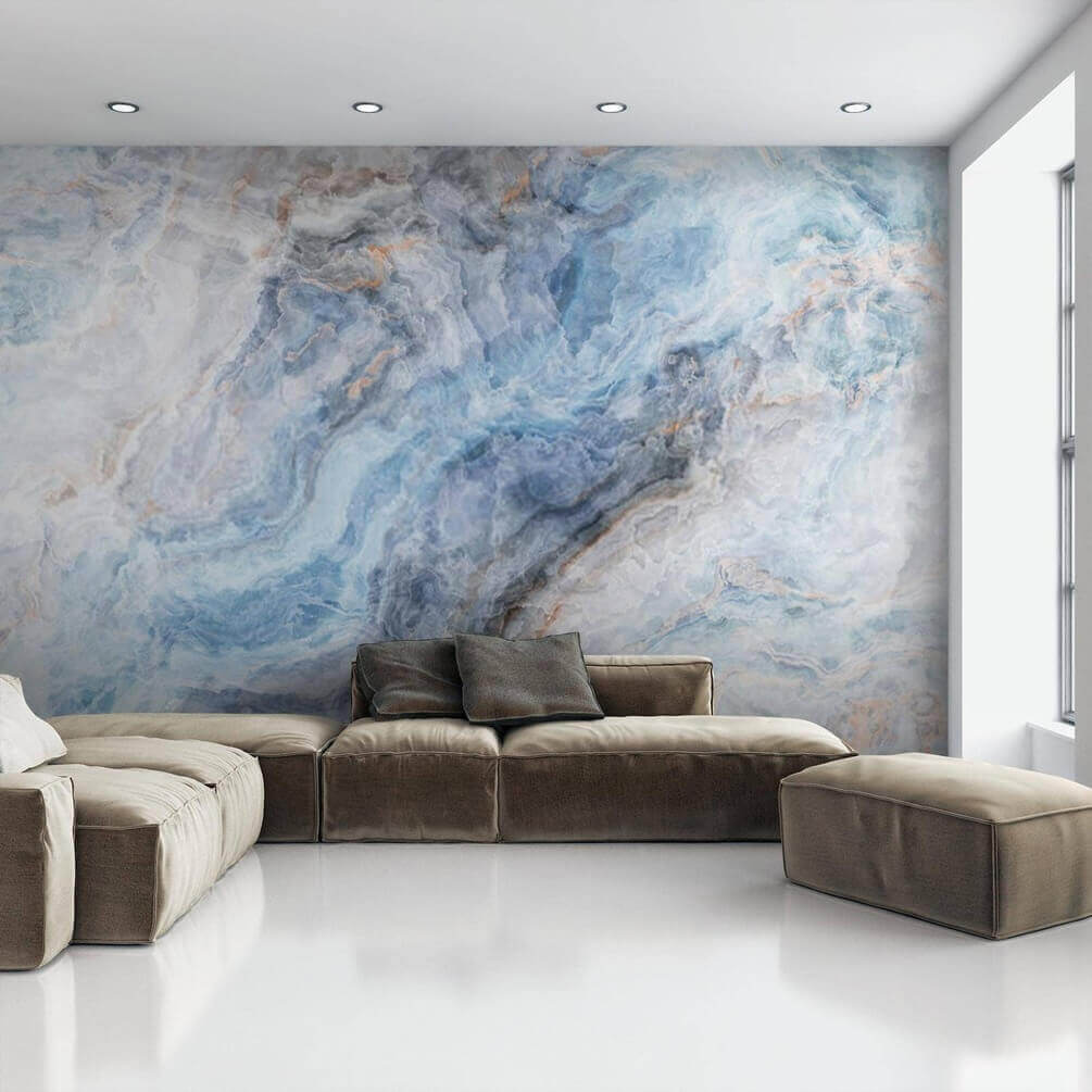 Fluid blues and soft, swirling textures Fluid blues and soft, swirling textures