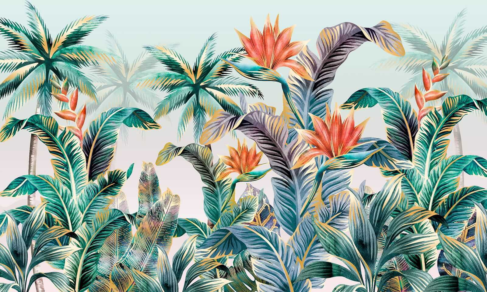 Colorful tropical plants and flowers Colorful tropical plants and flowers