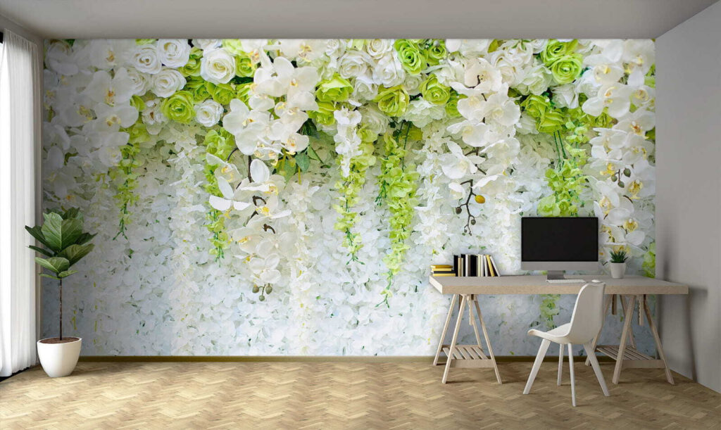 Wall of flowers and vines