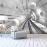 Фотошпалери Білі кульки в тунелі