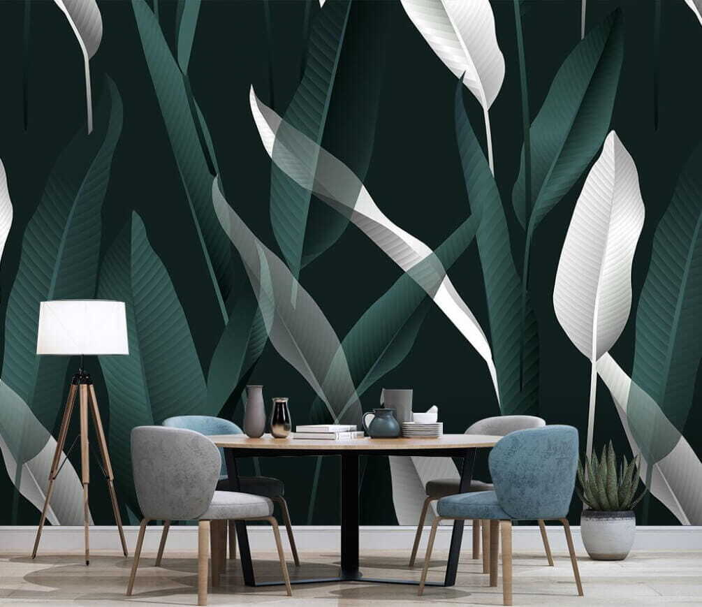 Elegant leaves on a dark backdrop Elegant leaves on a dark backdrop