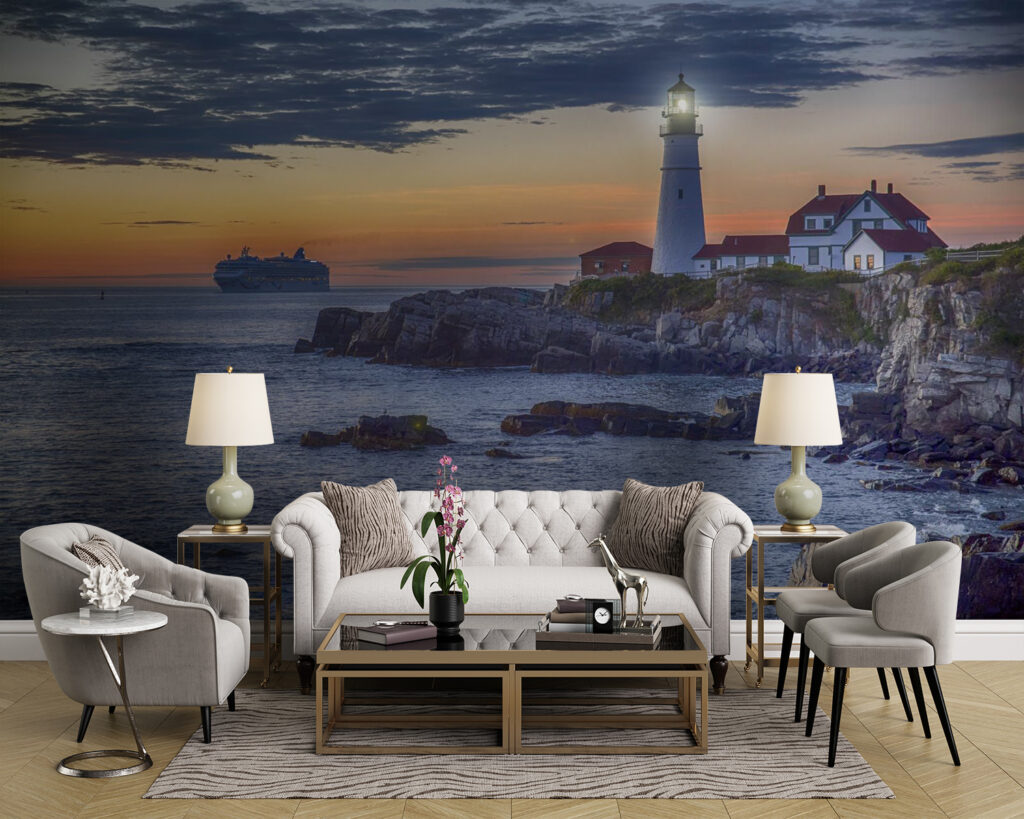 u10328pig43 1024x819 - Маяк на скелястому березі з круїзним лайнером на задньому плані - tegory