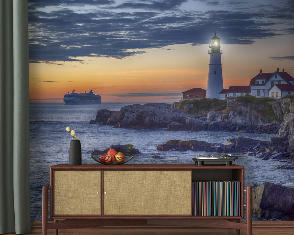 u10328pig20 1024x819 - Маяк на скелястому березі з круїзним лайнером на задньому плані - tegory