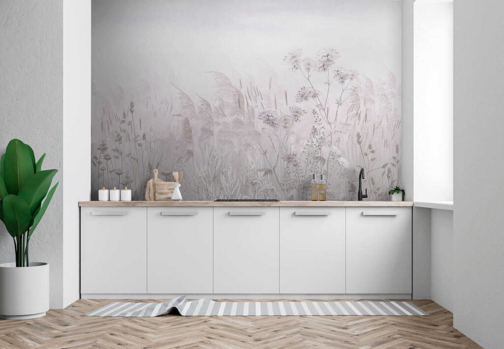 Field of flowers and plants