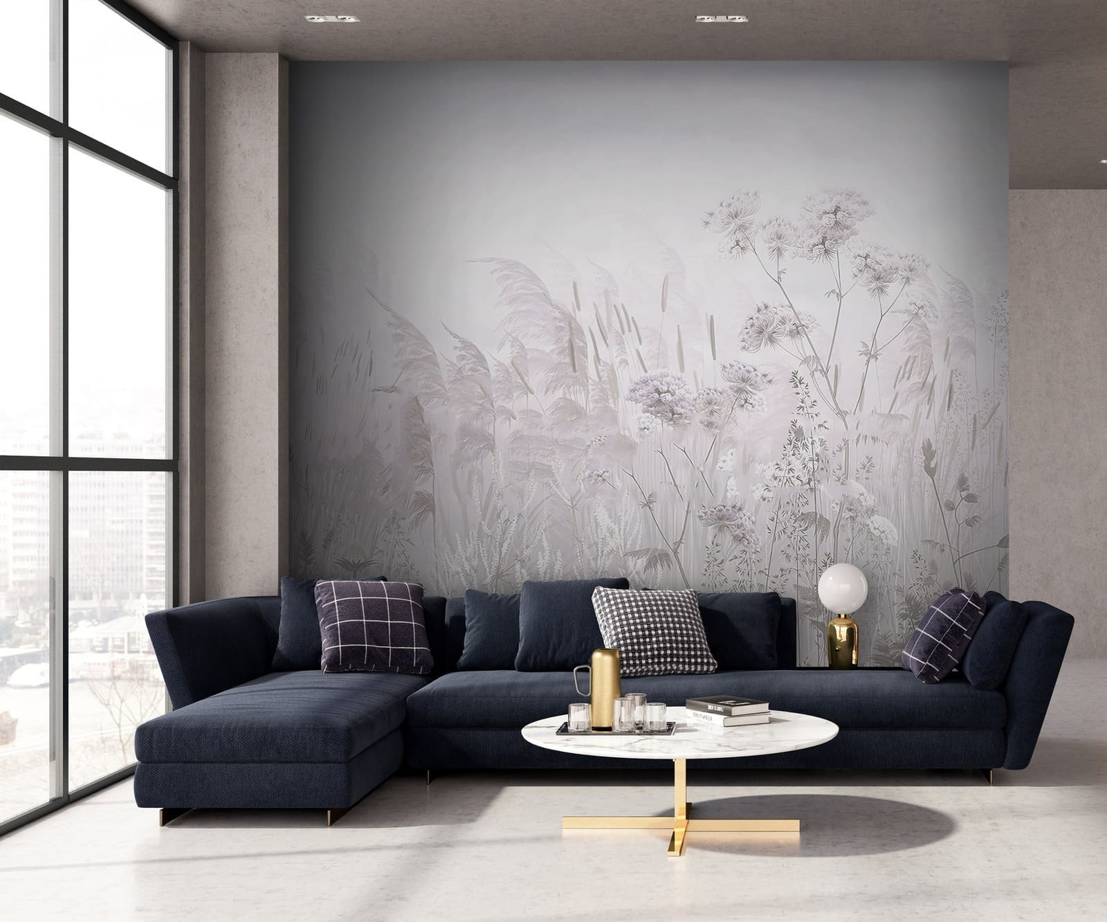 Field of grass and flowers