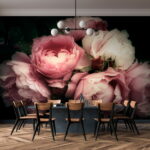 Фотошпалери Група рожевих і білих троянд