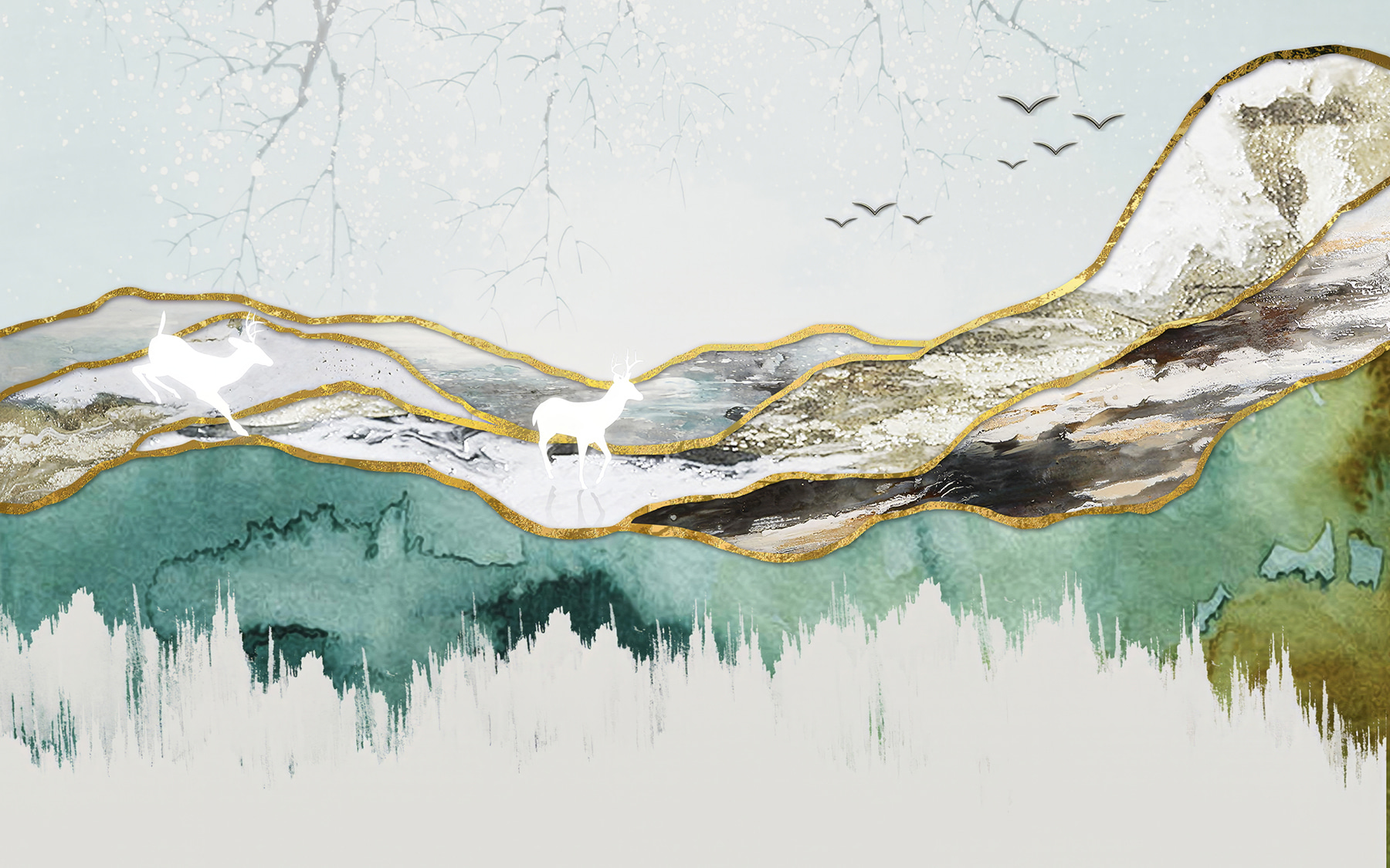 Картина з оленем і горами u05943p - Картина з оленем і горами - tegory