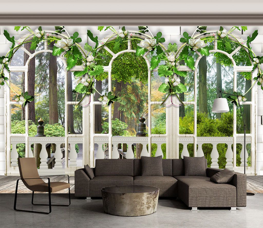 u02341pig1m - Білі двері з білими квітами та зеленим листям - tegory