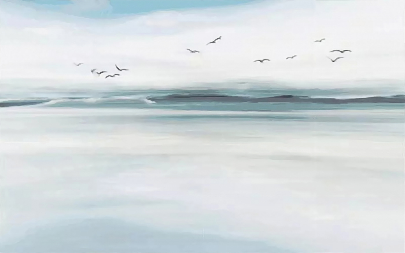 Birds flying over a body of water Birds flying over a body of water