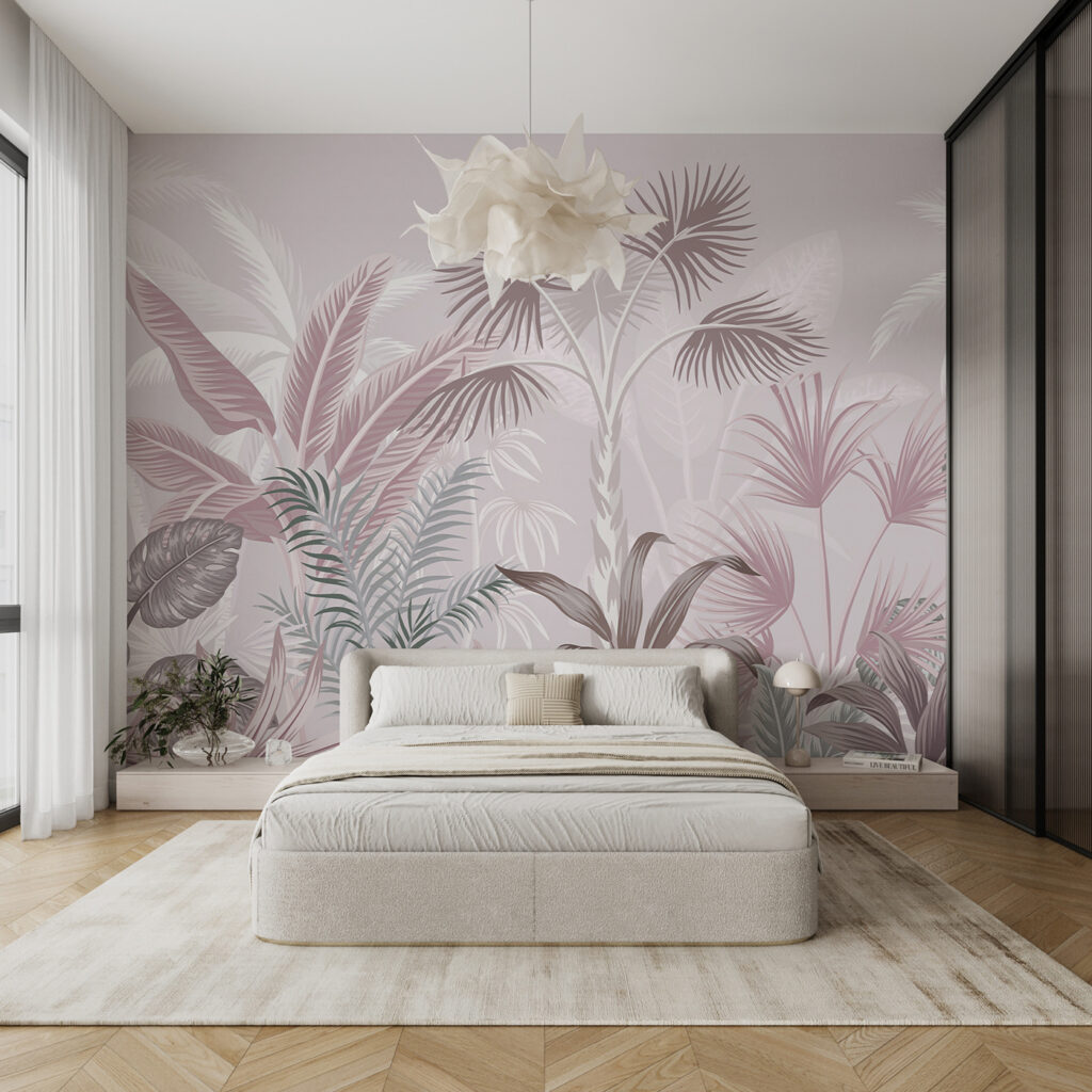 Tropical foliage in soft pastel hues Tropical foliage in soft pastel hues