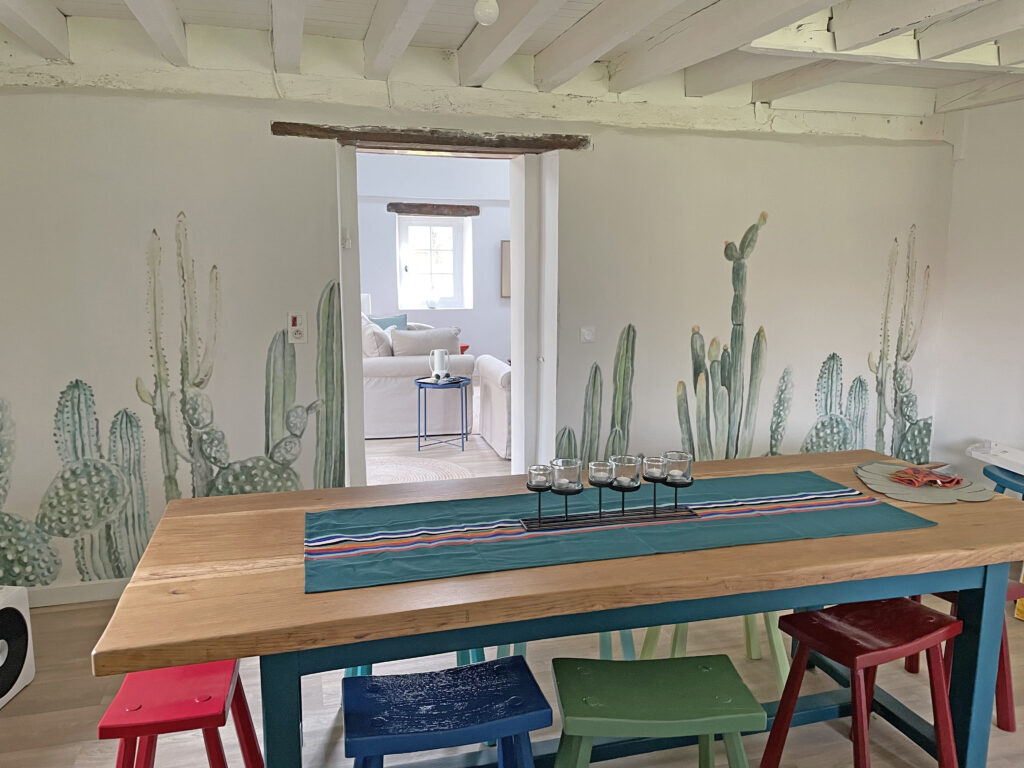Group of cactuses on a white background