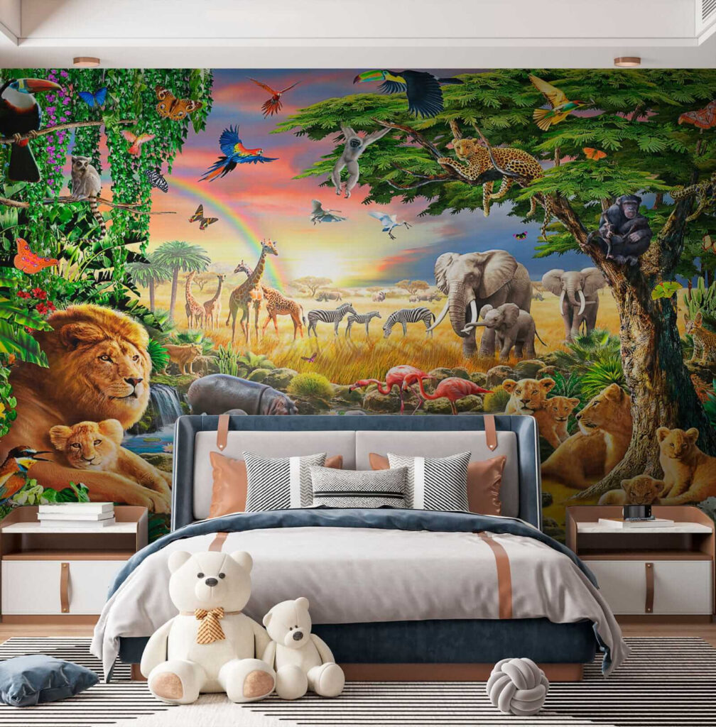Group of animals in a river