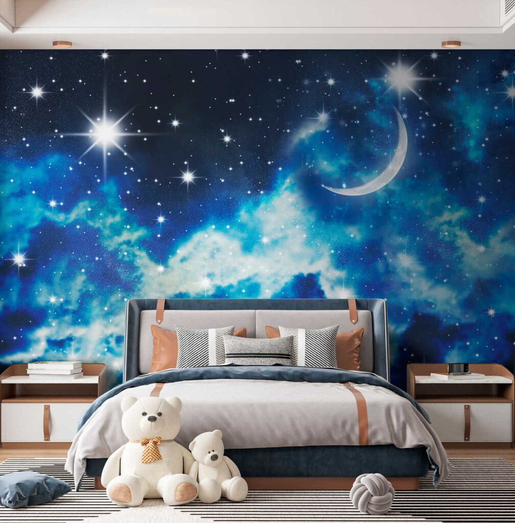 Moon and stars in the sky Moon and stars in the sky