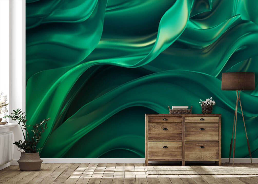 u11328pih1m - Зелена тканина зі складками - tegory