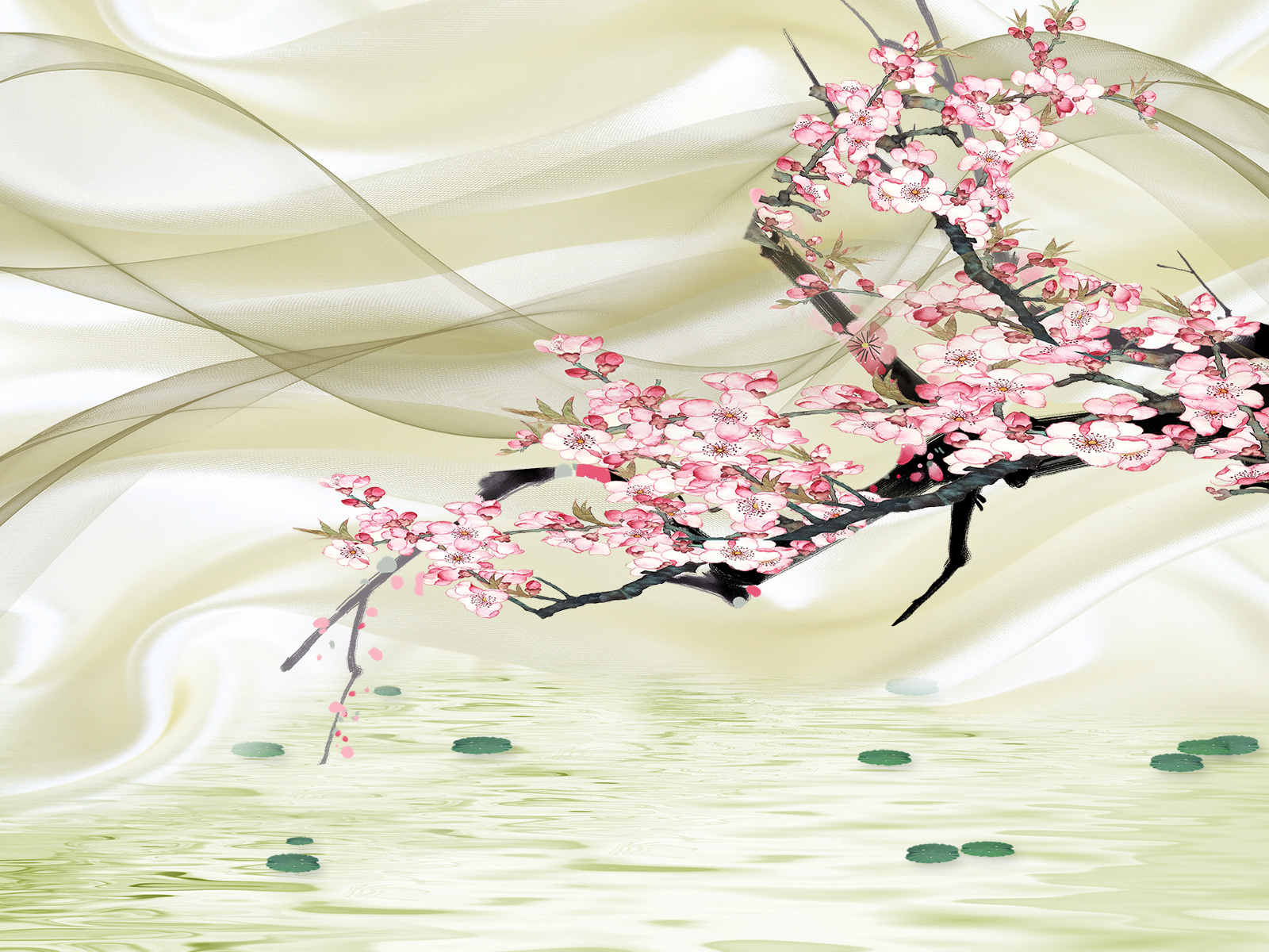 u11983p - Малювання гілки з рожевими квітами - tegory