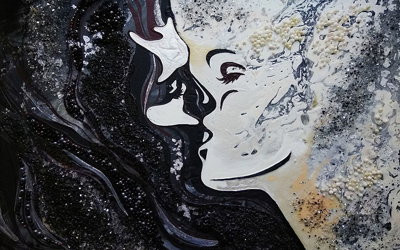 Painting of a woman's face