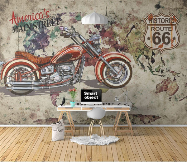 Фотошпалери Мотоцикл на карті