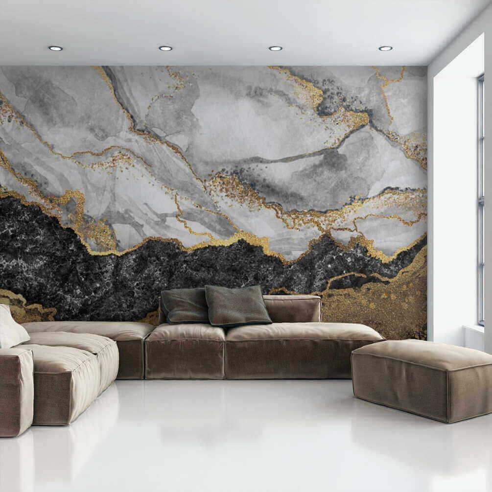 Marble Elegance with Glittering Accents