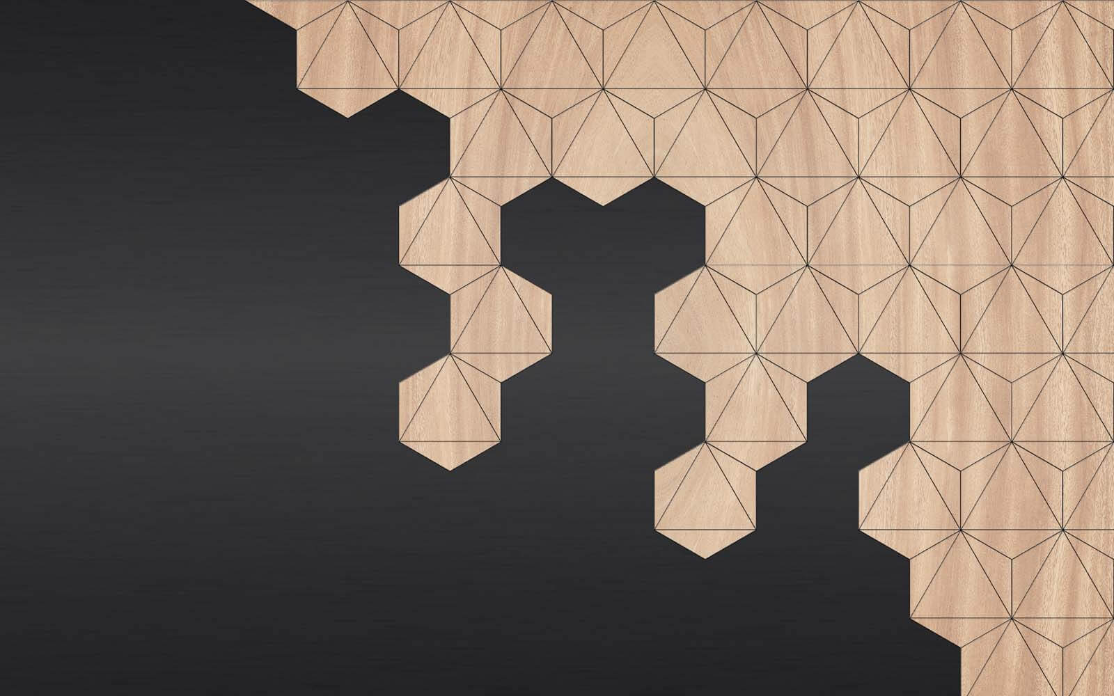 u19630p - Дерево та чорне тло з шестикутниками - tegory