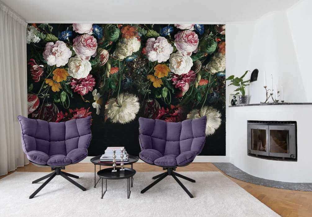 Group of flowers on a black background Group of flowers on a black background