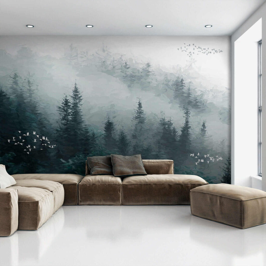 Туманний ліс з птахами, що літають u23921pig1 1024x1024 - Туманний ліс з птахами, що літають - tegory