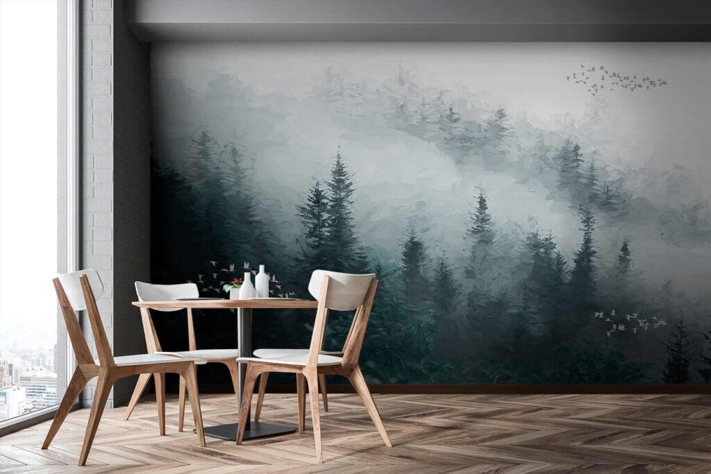 Туманний ліс з птахами, що літають u23921pik2 1024x683 - Туманний ліс з птахами, що літають - tegory