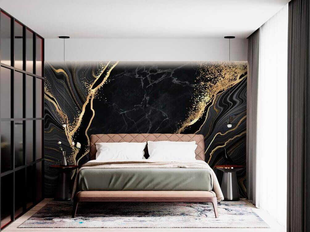 Elegant swirls in midnight and shimmer