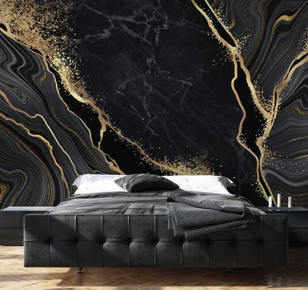 Elegant swirls in midnight and shimmer