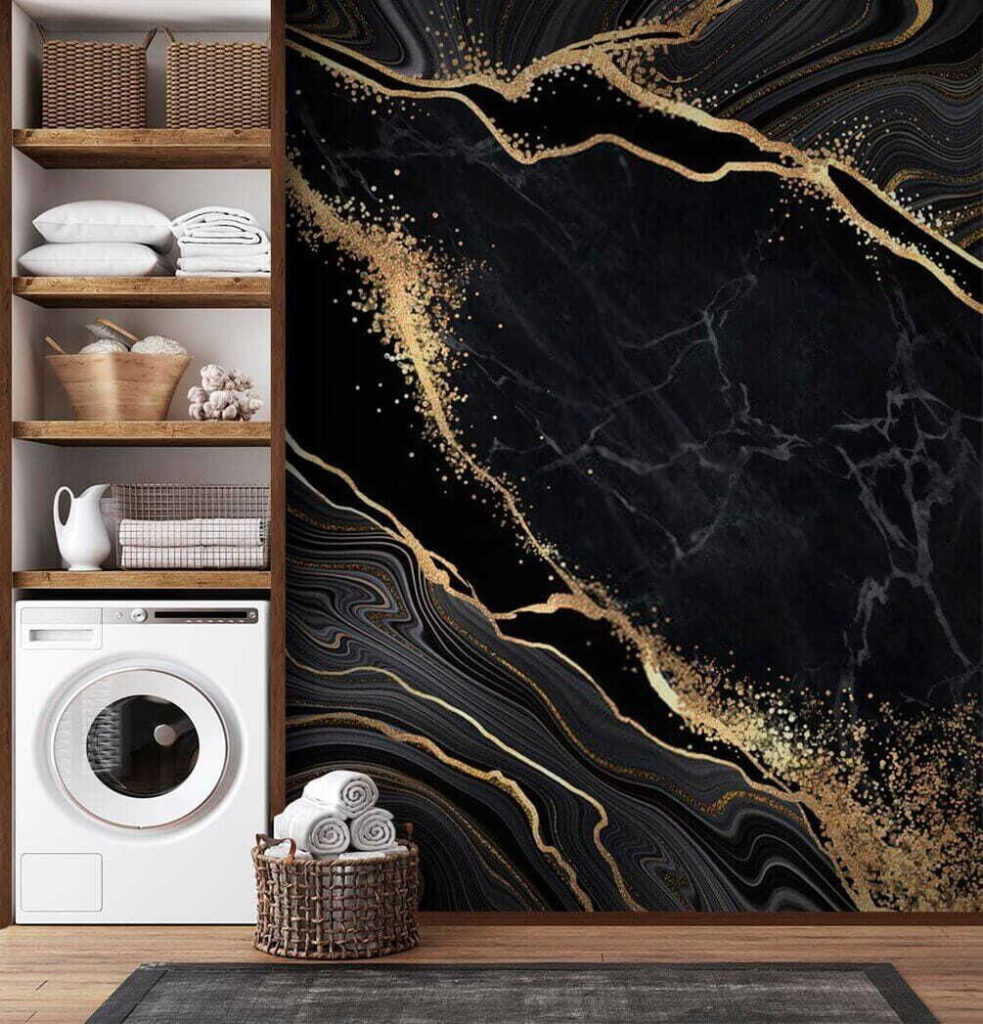 Elegant swirls in midnight and shimmer