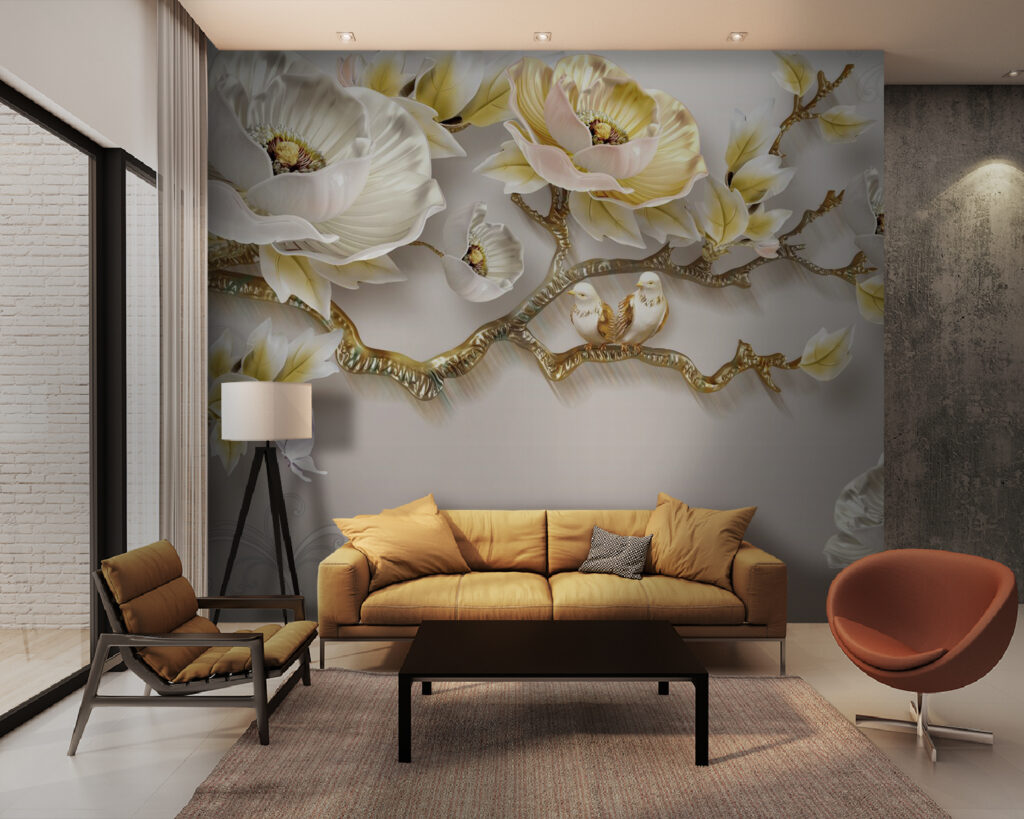 Шпалери з квітами та птахами u31662pig28m 1024x819 - Шпалери з квітами та птахами - tegory