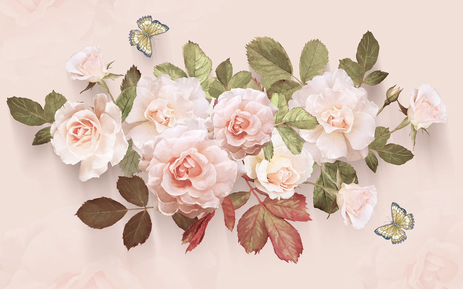 u31663p - Ніжні троянди з ніжними метеликами - tegory