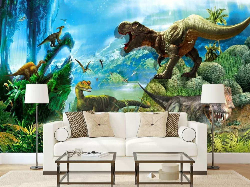 Group of dinosaurs in a forest Group of dinosaurs in a forest