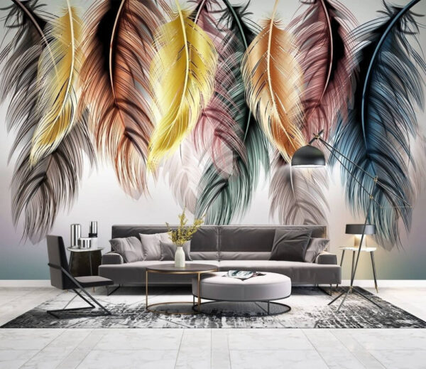 Group of colorful feathers Group of colorful feathers