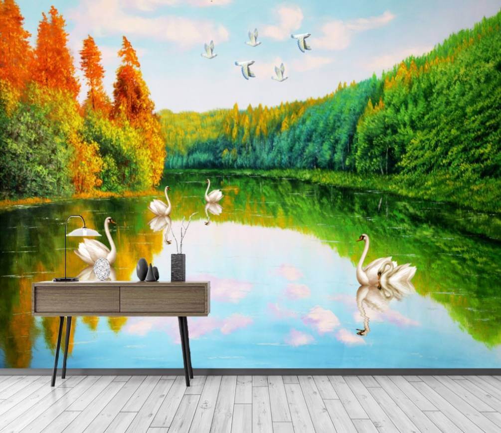 u45771pih1m - Малювання лебедів на озері - tegory