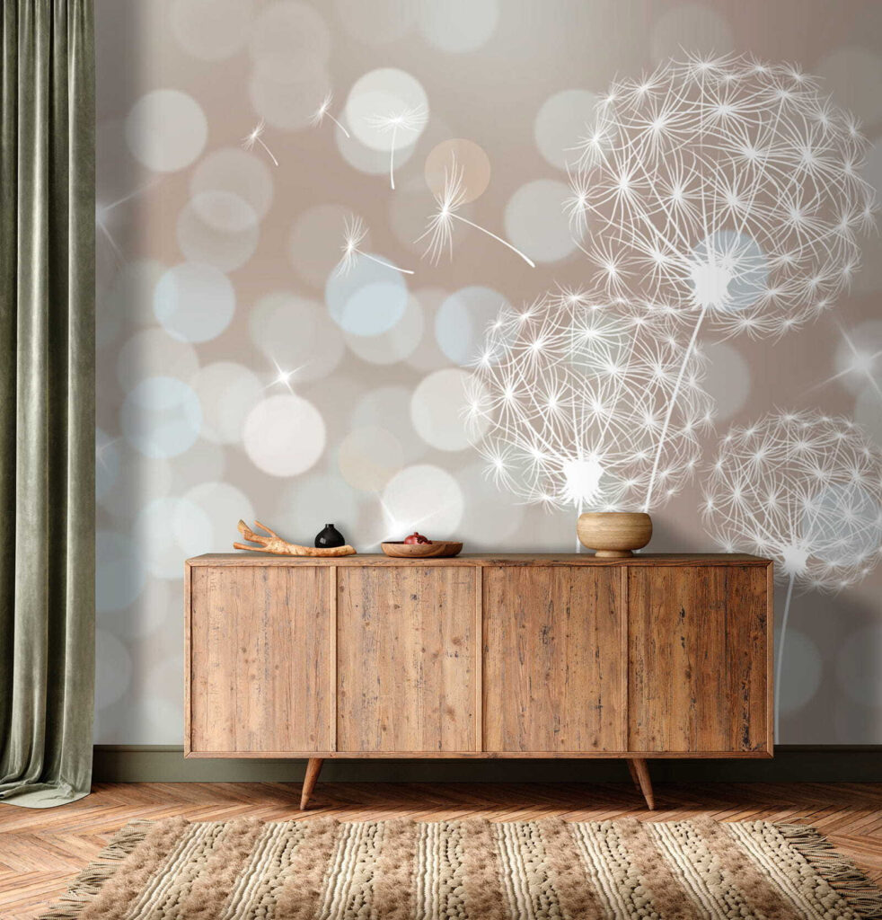 Delicate dandelions in soft backdrop