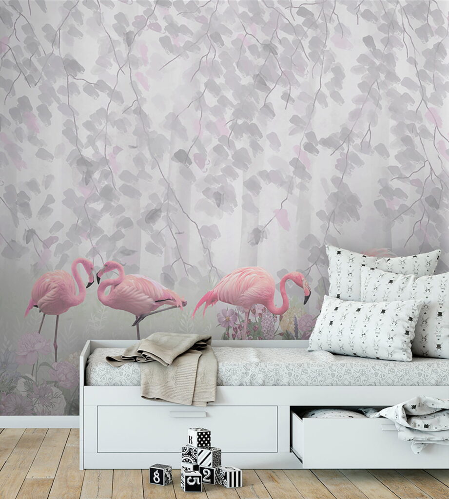 u60027pir2 921x1024 - Група рожевих фламінго у ставку з квітами - tegory