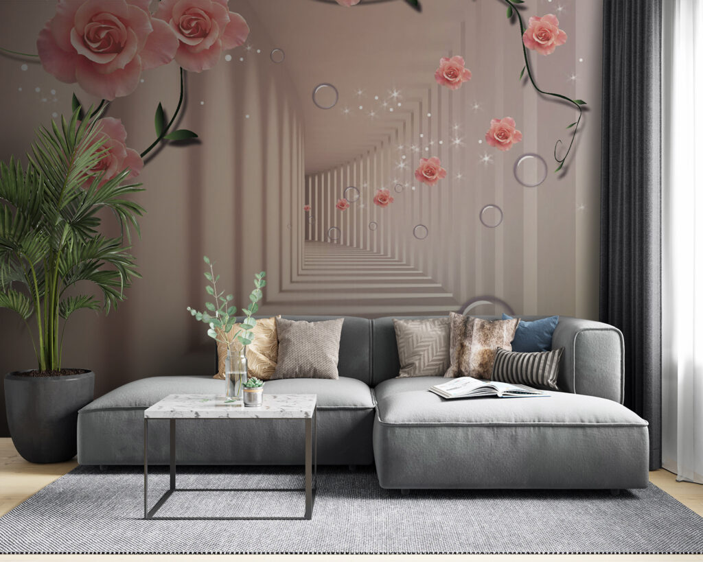 u60194v3pig53 1024x819 - Шпалери з рожевими трояндами та білими сходами - tegory