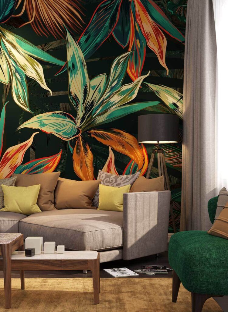 u60215pig1m 751x1024 - Кольорове листя на чорному тлі - tegory