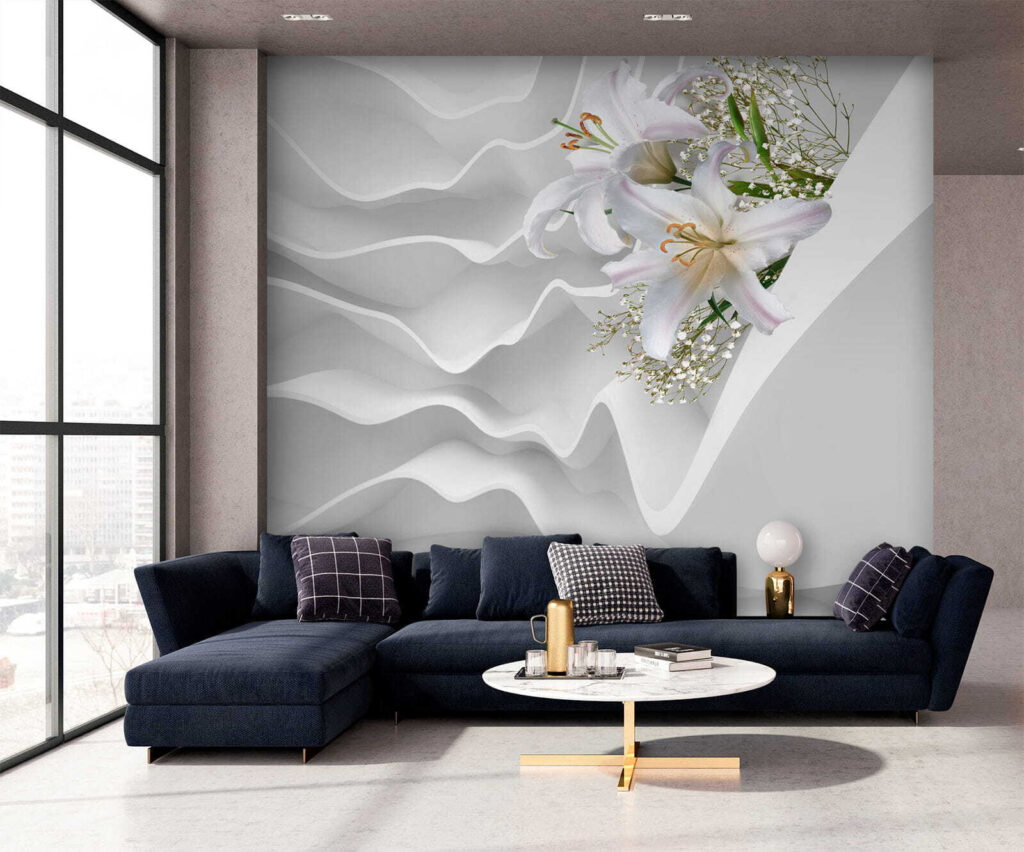 White flower arrangement on a white surface