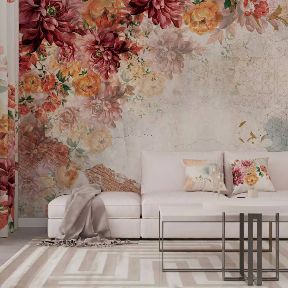 u60545pig4m - Квітковий візерунок з вінтажними текстурами - tegory