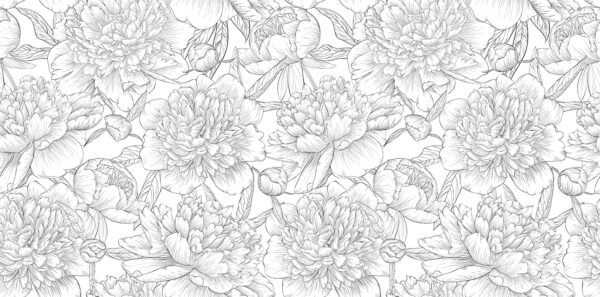 Pattern of flowers and leaves