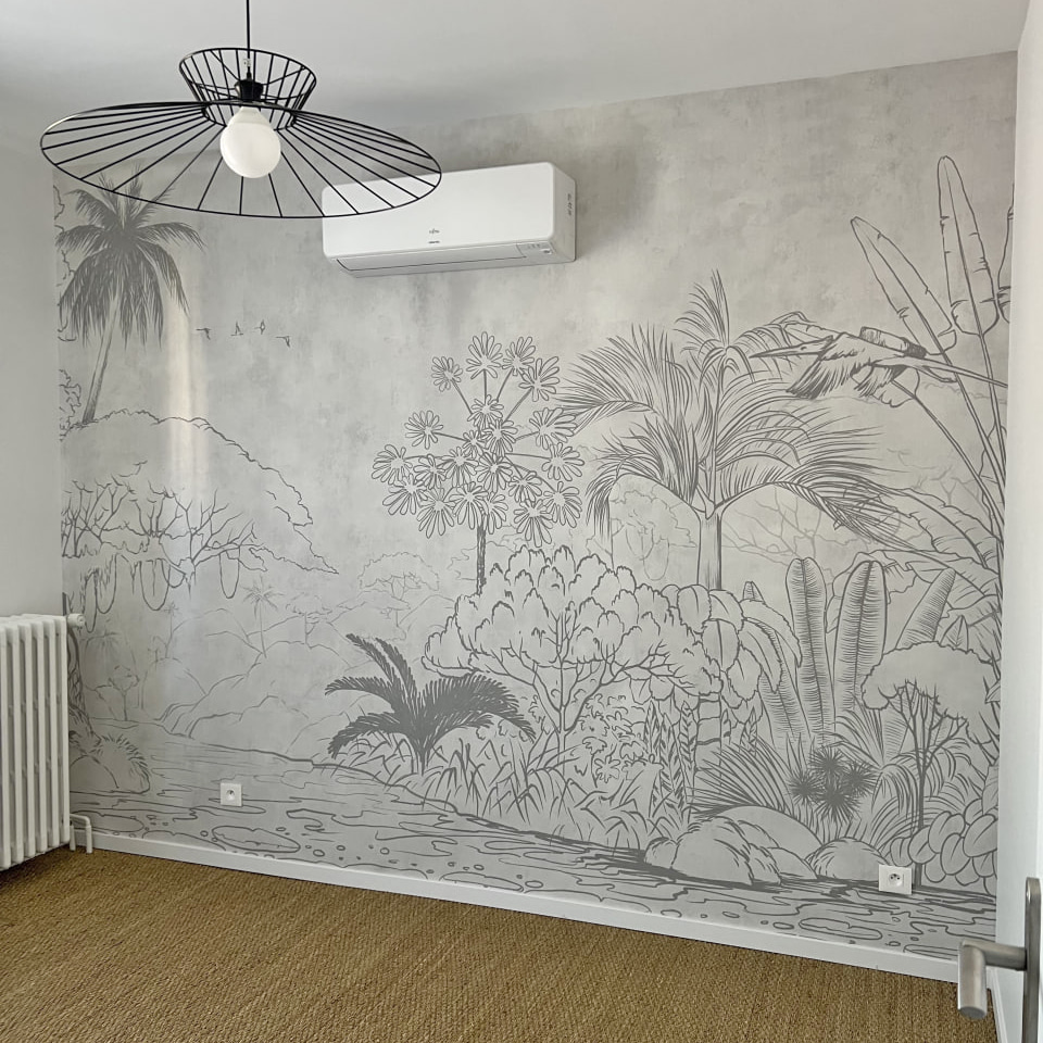 u73528pih10 - Малюнок річки з деревами та рослинами - tegory