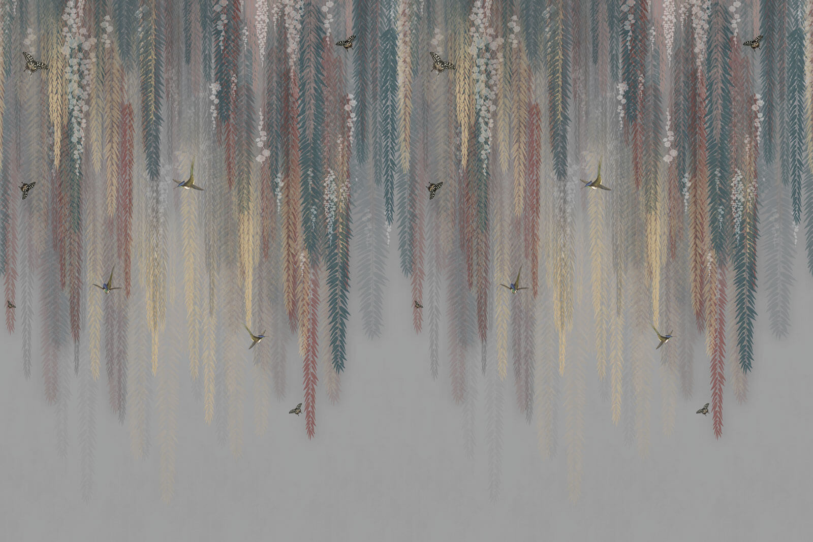 u73572p - Барвистий квітковий дизайн з метеликами - tegory