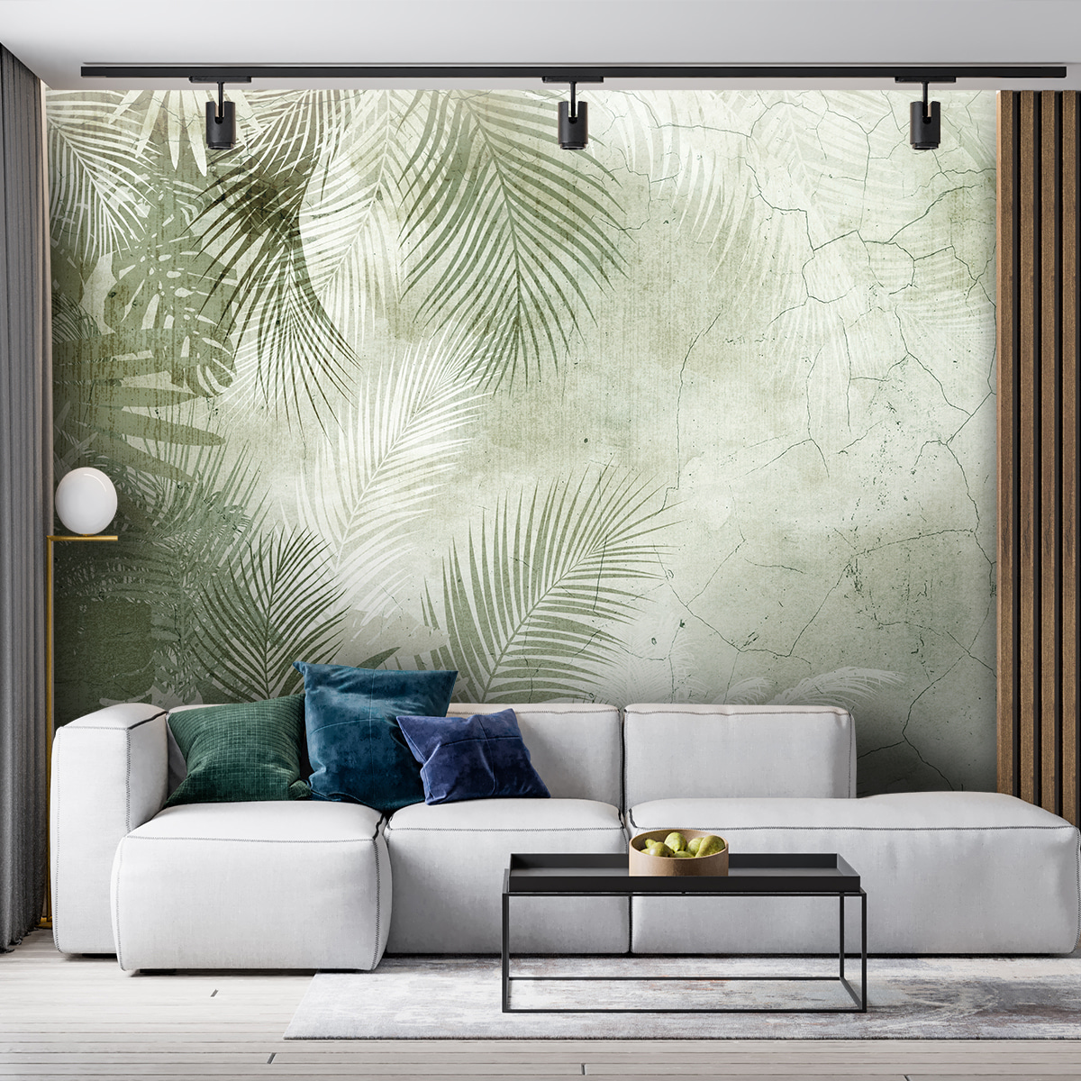 A wall with palm leaves A wall with palm leaves