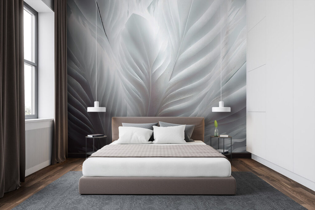 Delicate white feather textures intertwining Delicate white feather textures intertwining