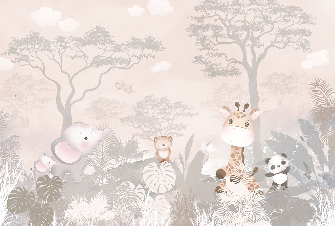 Group of animals in a forest